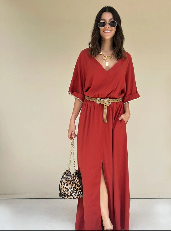 Vestido Largo Terracota