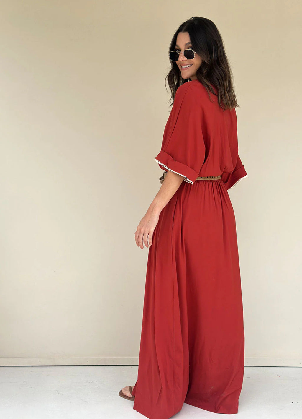 Vestido Largo Terracota