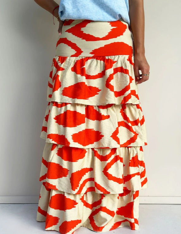 Falda Larga Estampado Print