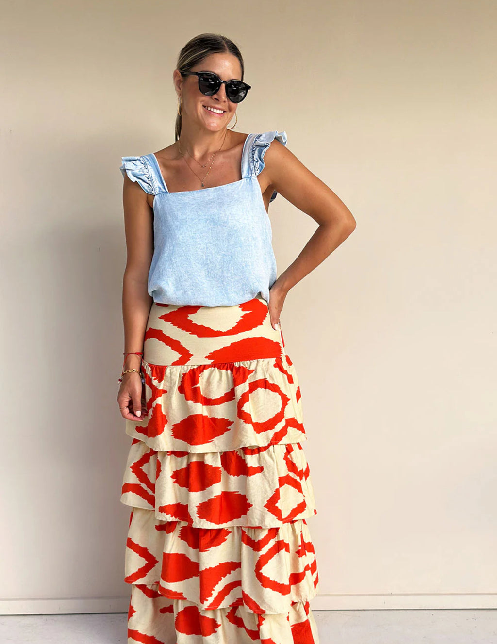 Falda Larga Estampado Print