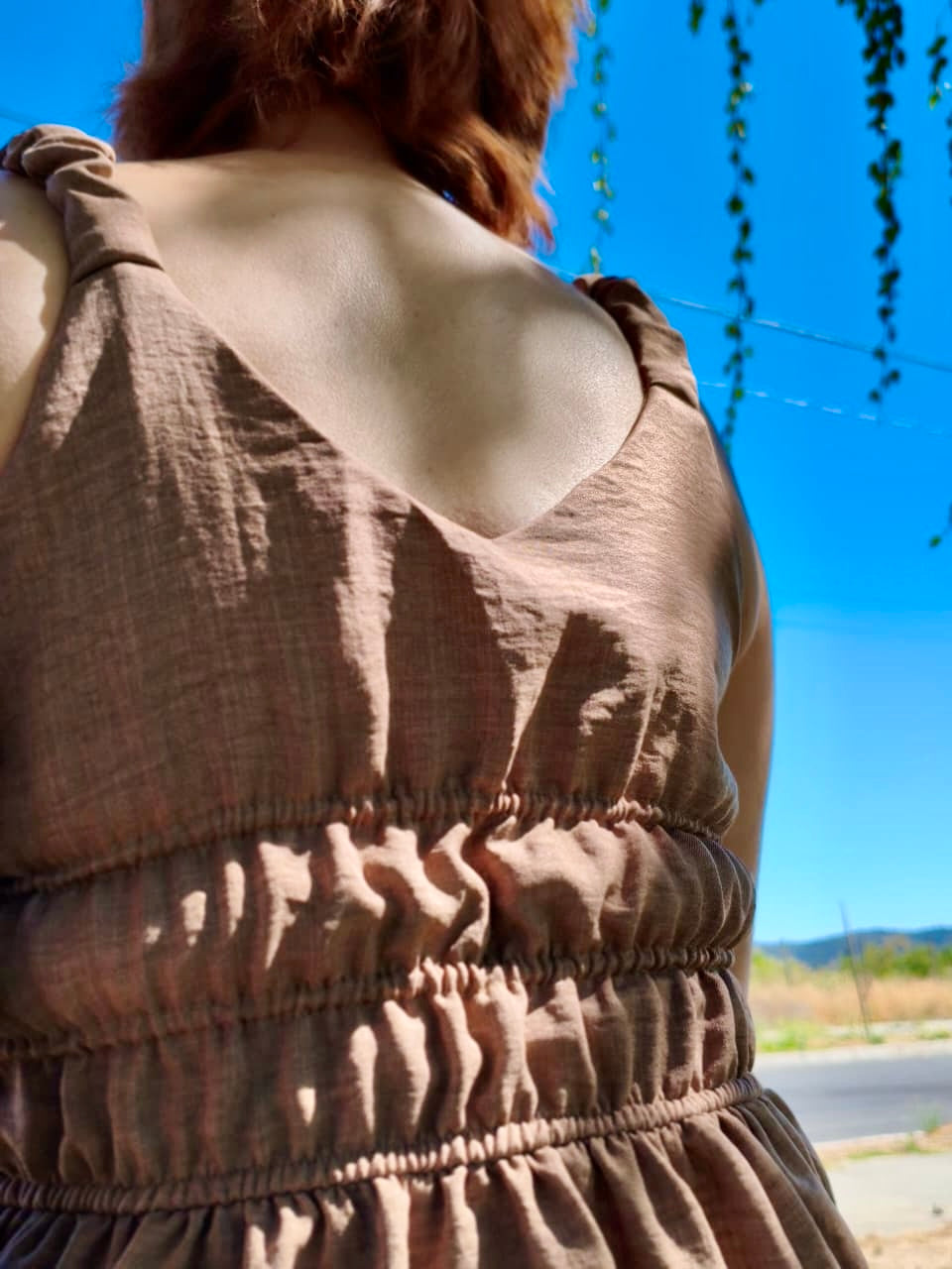 Vestido Largo Beige Oscuro