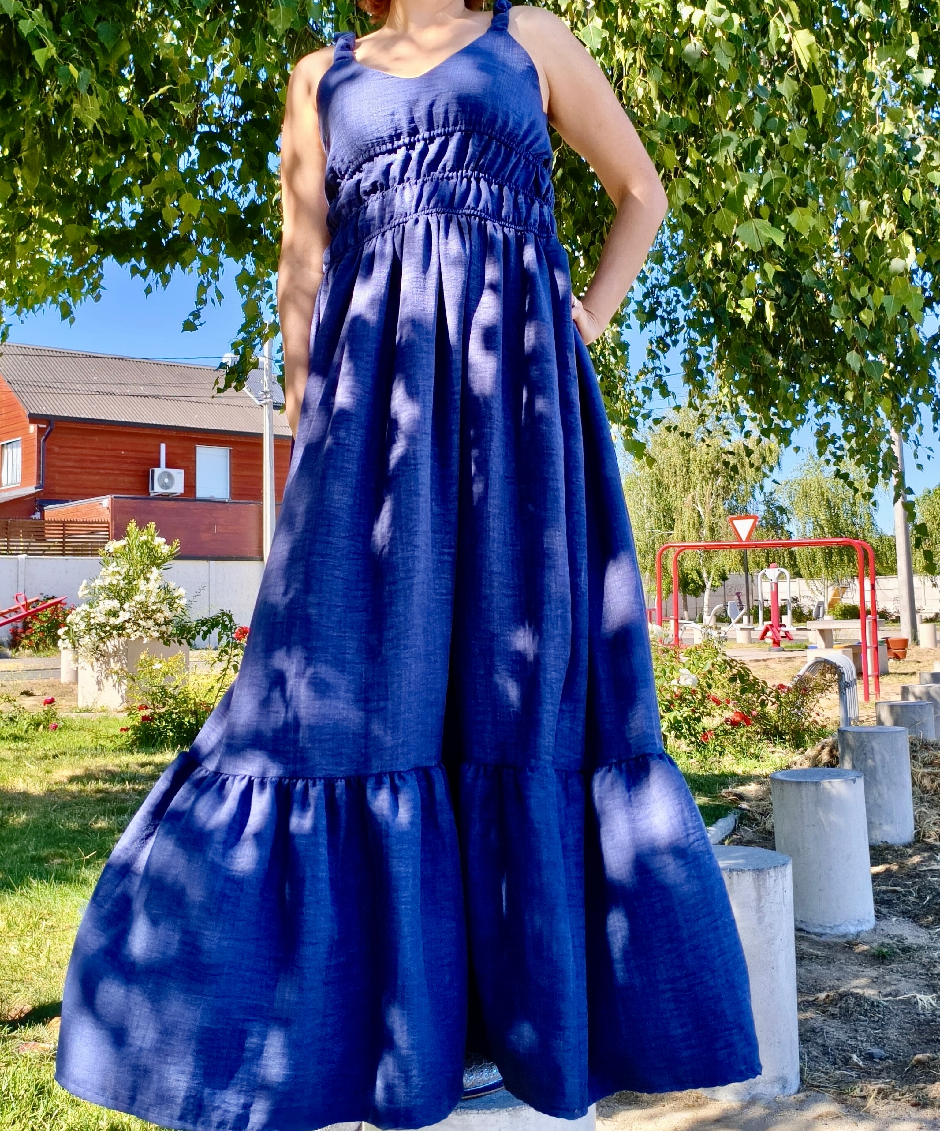 Vestido Largo Azul Marino