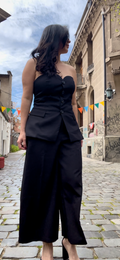 Conjunto Negro Top Strapless con Pantalón