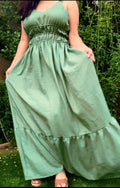 Vestido Largo Verde Aceituna