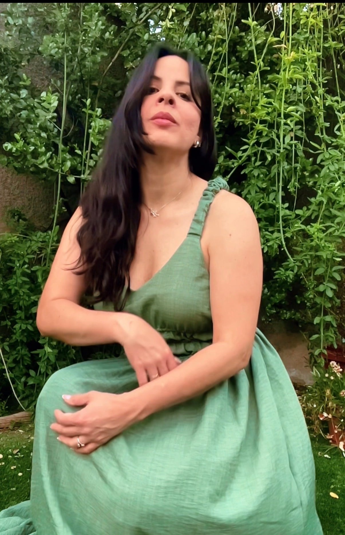 Vestido Largo Verde Aceituna