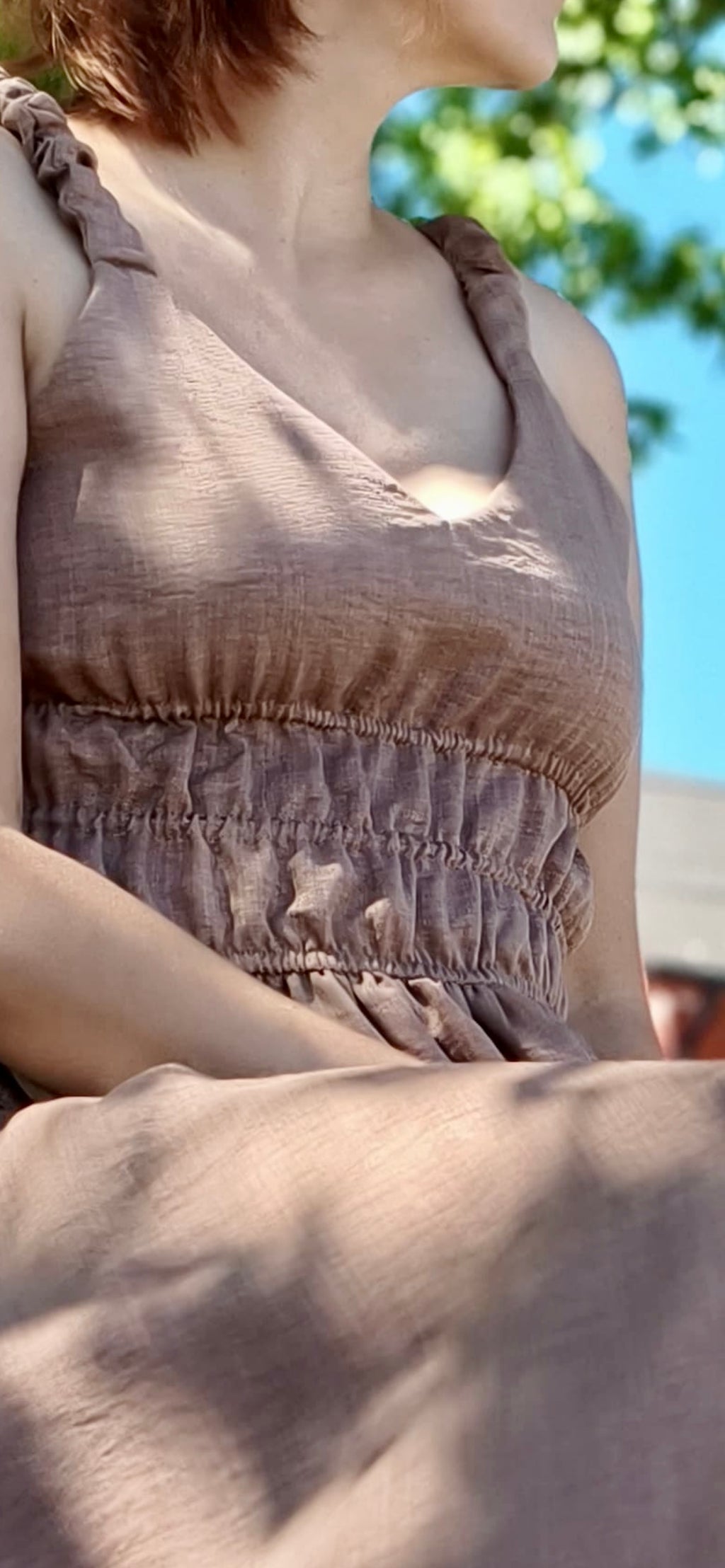 Vestido Largo Beige Oscuro