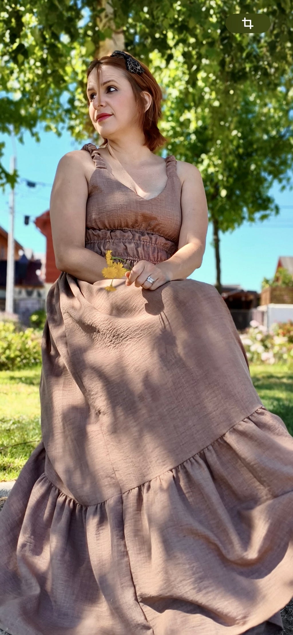 Vestido Largo Beige Oscuro