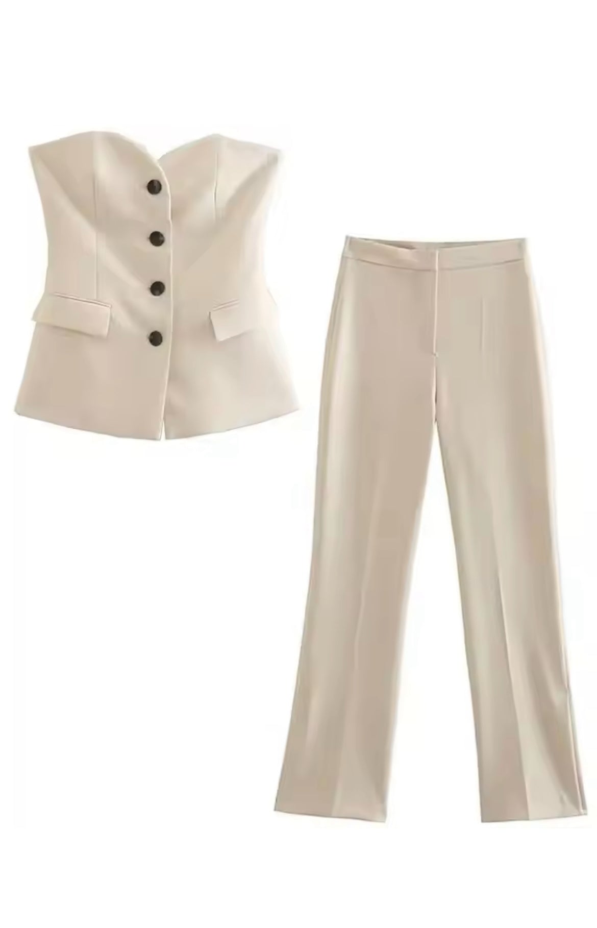 Conjunto Top Strapless y Pantalón