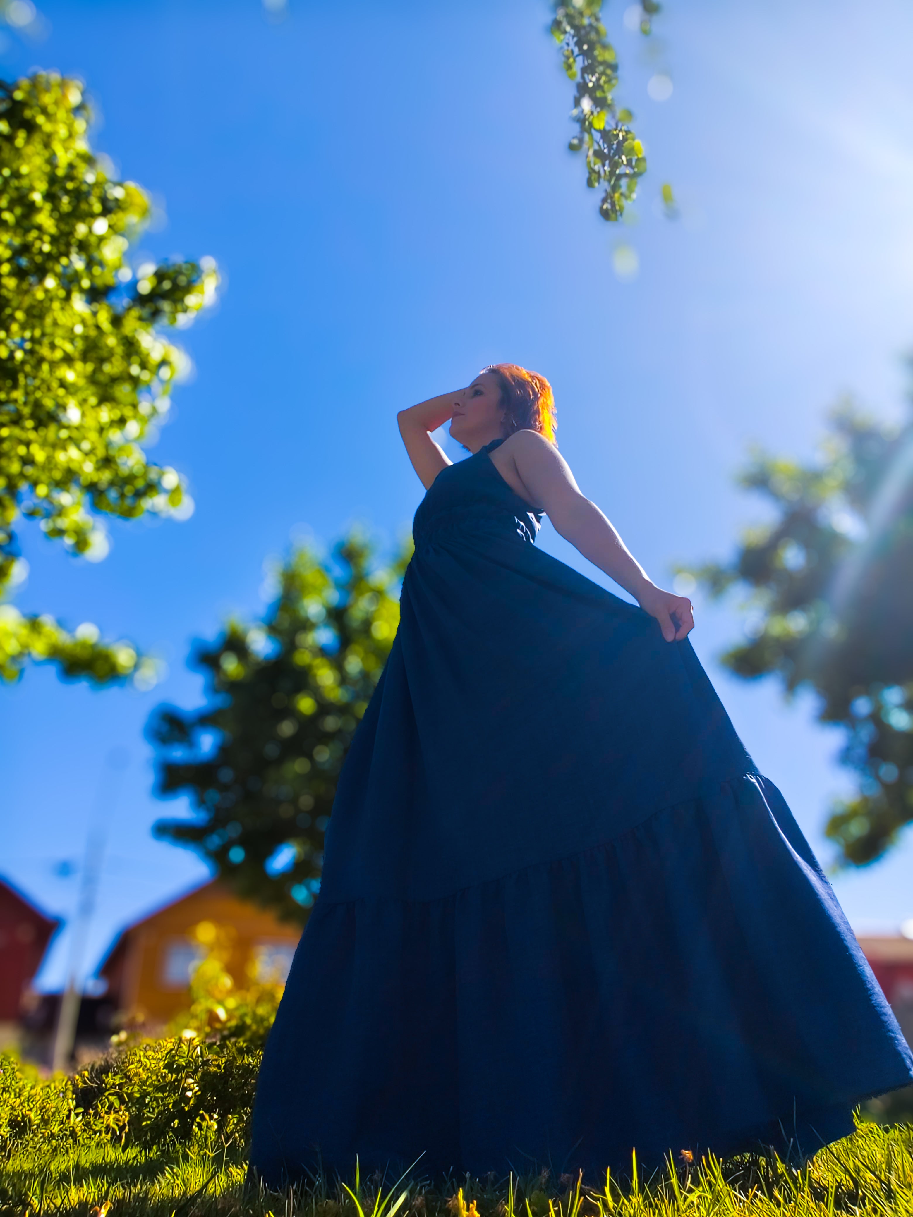 Vestido Largo Azul Marino